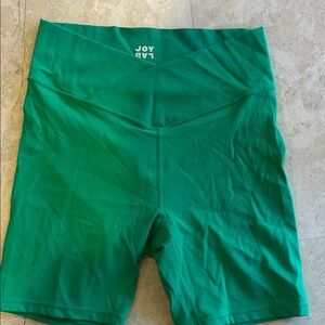 JoyLab V-Waist High-Rise Green Bike Shorts